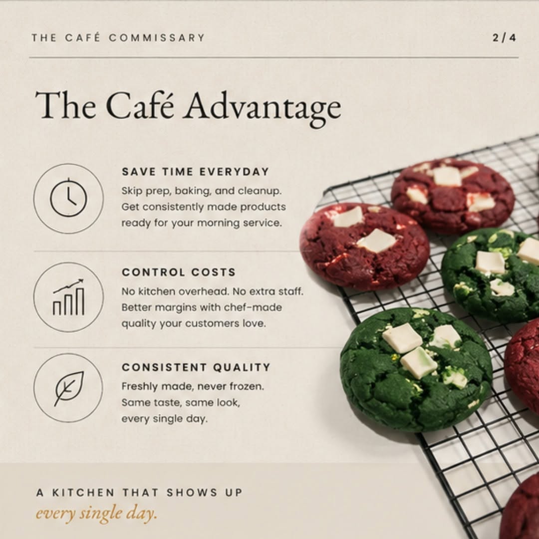 Freshly prepared café products being packed at The Café Commissary kitchen